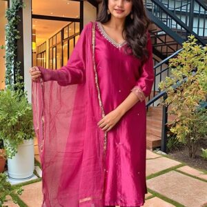 ANNI DESIGNER Women's Pure Cotton Kurta Plazzo Dupatta Set | Hand Embroidered Neck Design | Ethnic Wear Kurti Set for Women Cotton Suit Set | Traditional Festive Dress for Women